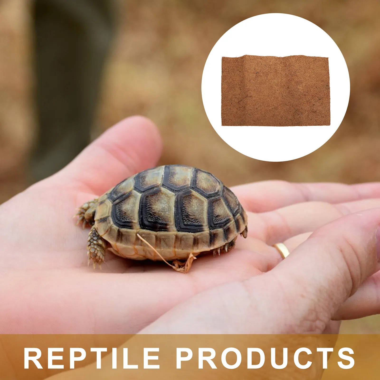 Pure Natural Coconut Fiber Reptile Bedding 60x40cm Harmless Sanitary Air Permeable Filter Mat Prevents Abdominal Water Reptile