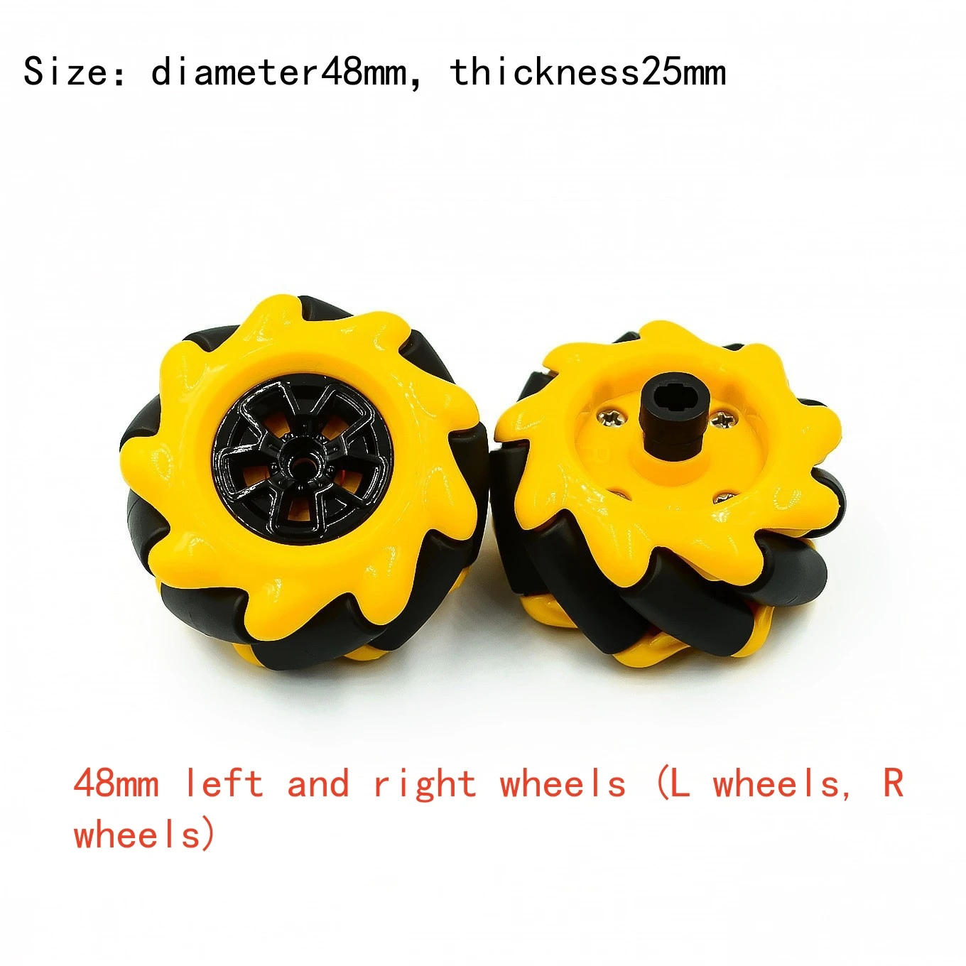 Robot Car Chassis Accessories: Mecanum Wheels, Omni Wheels (48mm Left & Right Wheels) –DIY Toy Parts for Arduino & Raspberry Pi