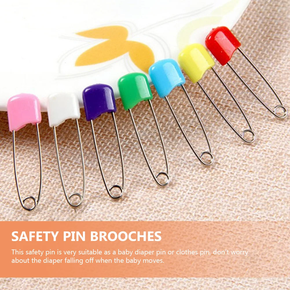 50 Pcs Child Safety Pins Baby Nappy Infant Bibs Clothing Heavy Decorate Brooches Clothes Large Plastic Steel for