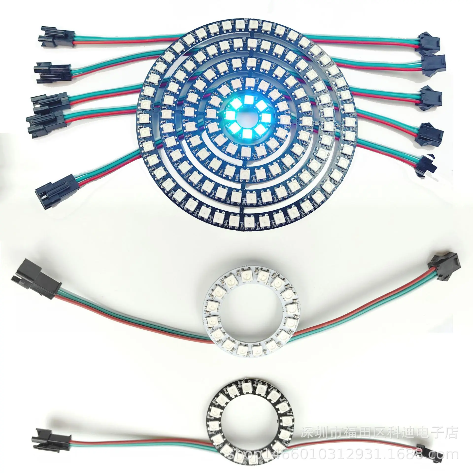 5050RGB full-color Angel Eye Circle lamp LED5V24 lamp built-in magic color car decorative light strip lights