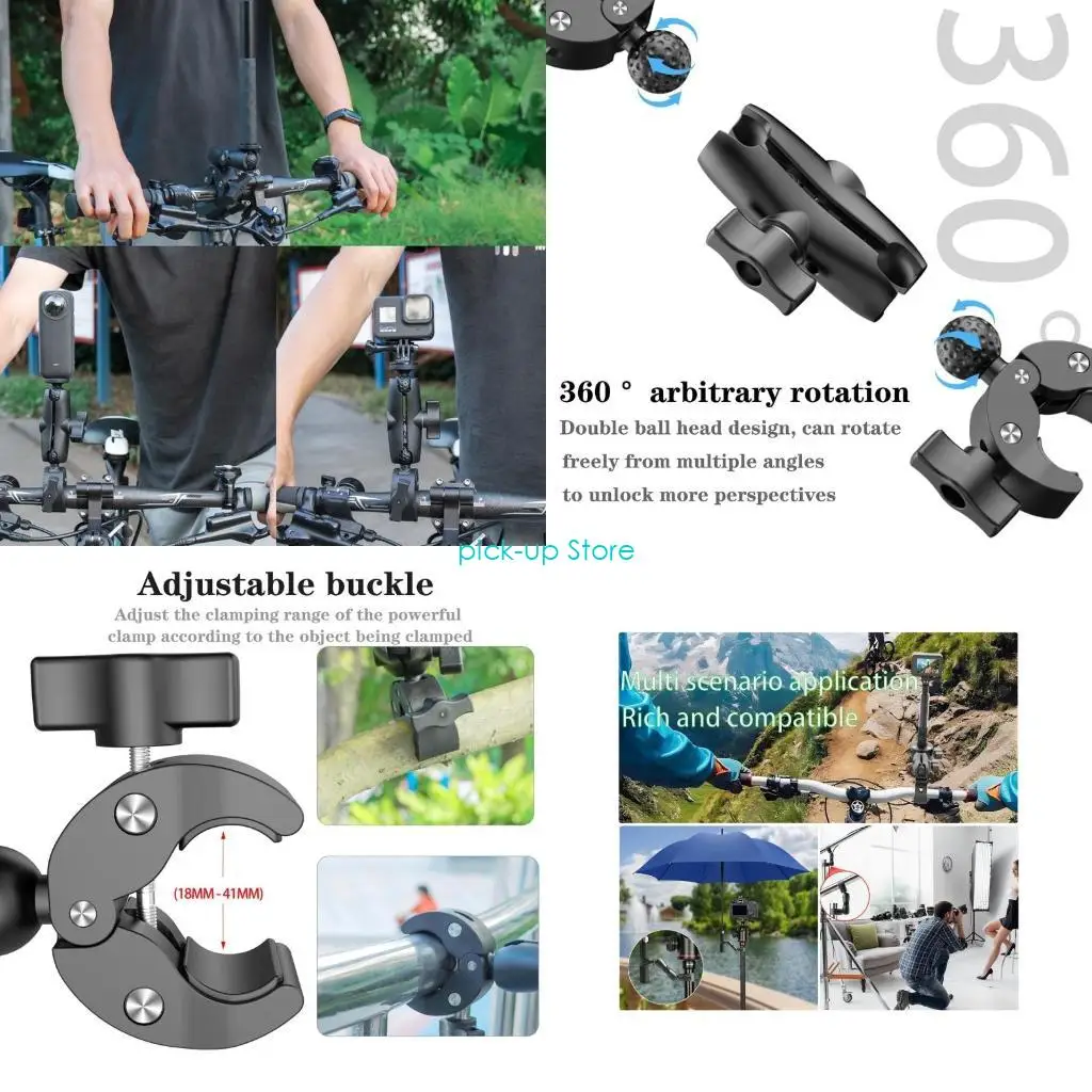 Q5WA Регулируемый держатель, зажим для камеры, круглое крепление для экшн-камер, адаптер с круглой головкой, идеально подходит