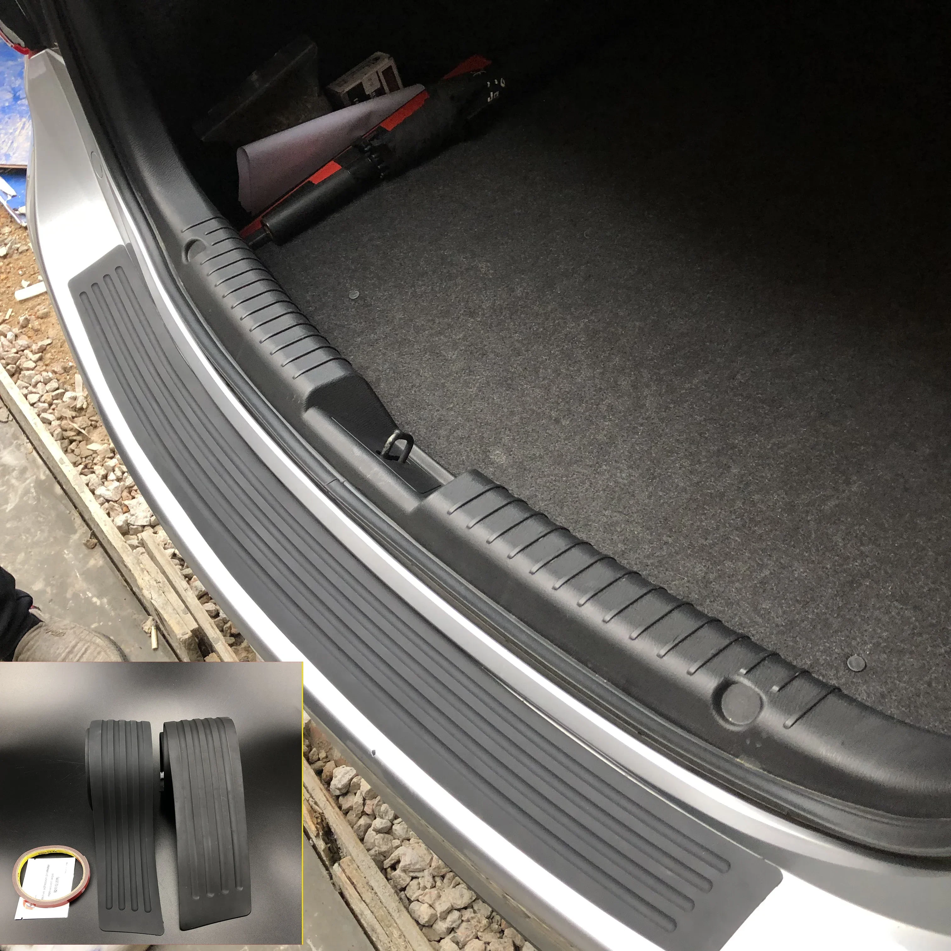 

Car Trunk Door Sill Plate Protector Rear Bumper Guard Rubber Mouldings Pad Trim Cover Strip Car Accessories Universal