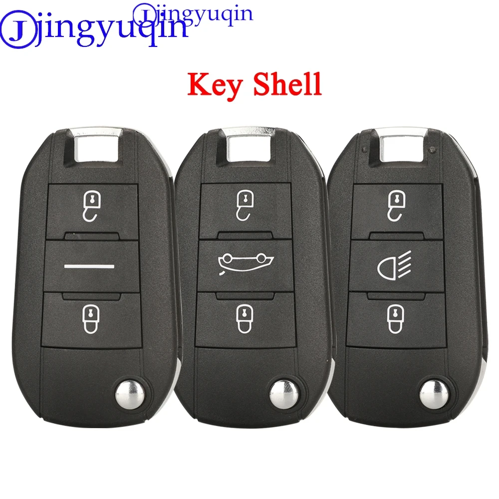 jingyuqin 5ps Remote Car Key Shell Cover Case For Peugeot 208 2008 301 308 508 5008 For Citroen C-Elysee C4-Cactus Folding Key