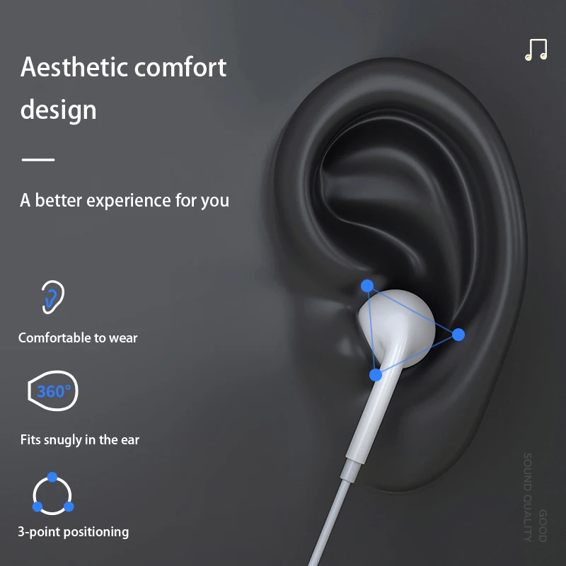 Écouteurs intra-auriculaires filaires avec microphone, écouteurs pour smartphone, Samsung, Xiaomi, Huawei, Oppo, Vivo, Oneplus, 3.5mm