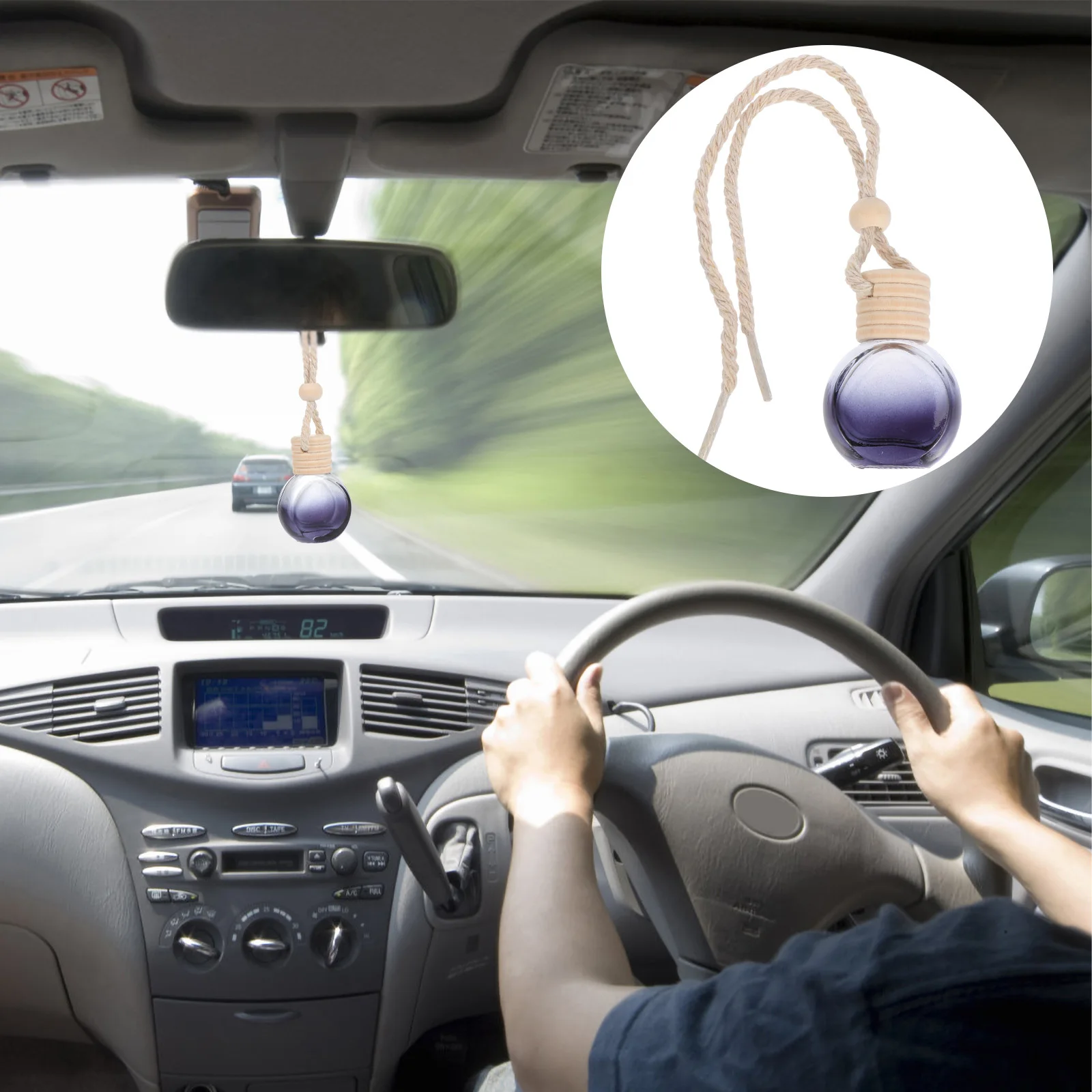 

20Pcs Car Hanging Perfume Bottle Pendants Glass Bottles Black Essential Oil Diffuser Car Decoration Aromatherapy Air Freshener
