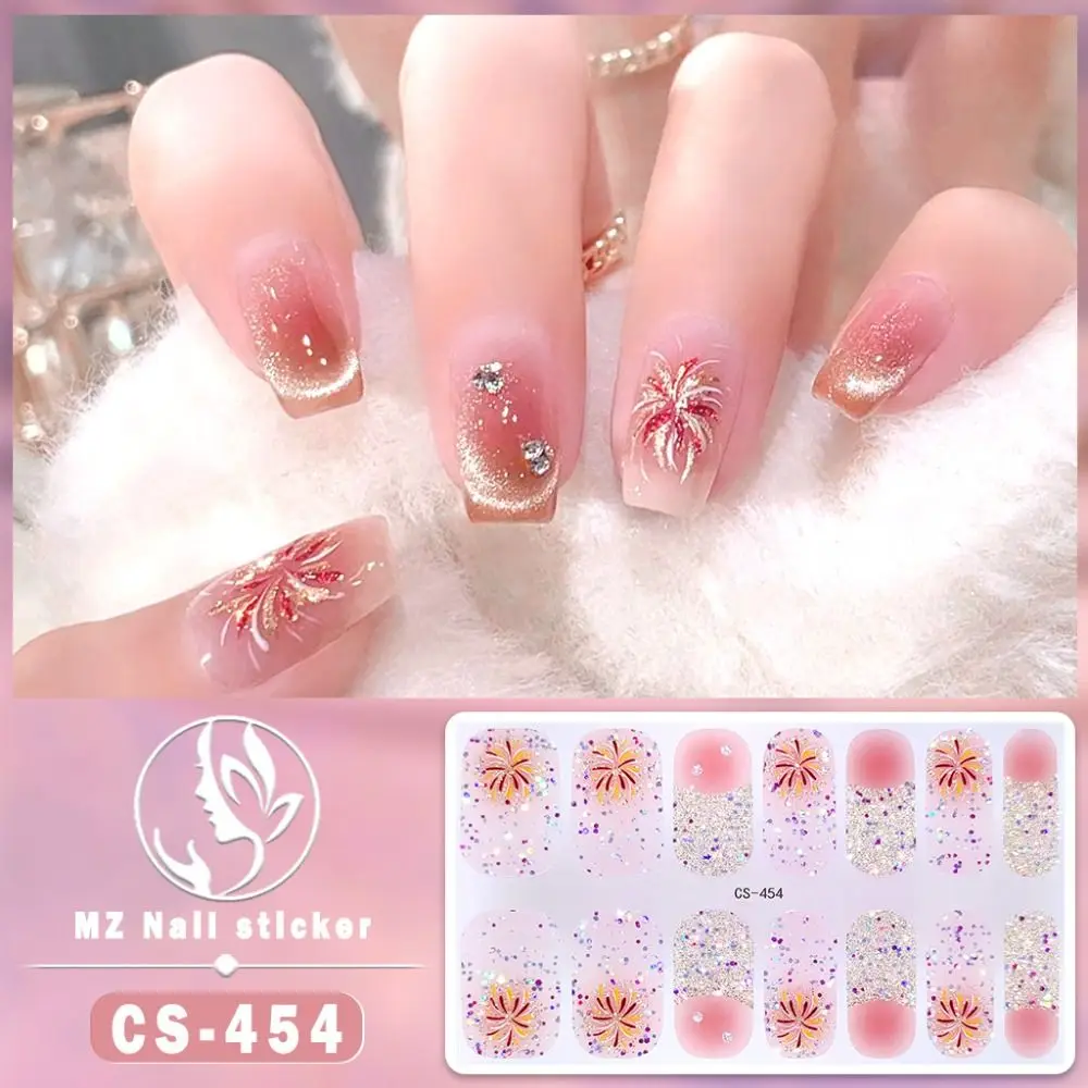 3D Fireworks Nail Stickers Waterproof Nails Polish Wraps New Year Nail Stickers No Damage to Nails Adhesive Nail Decals