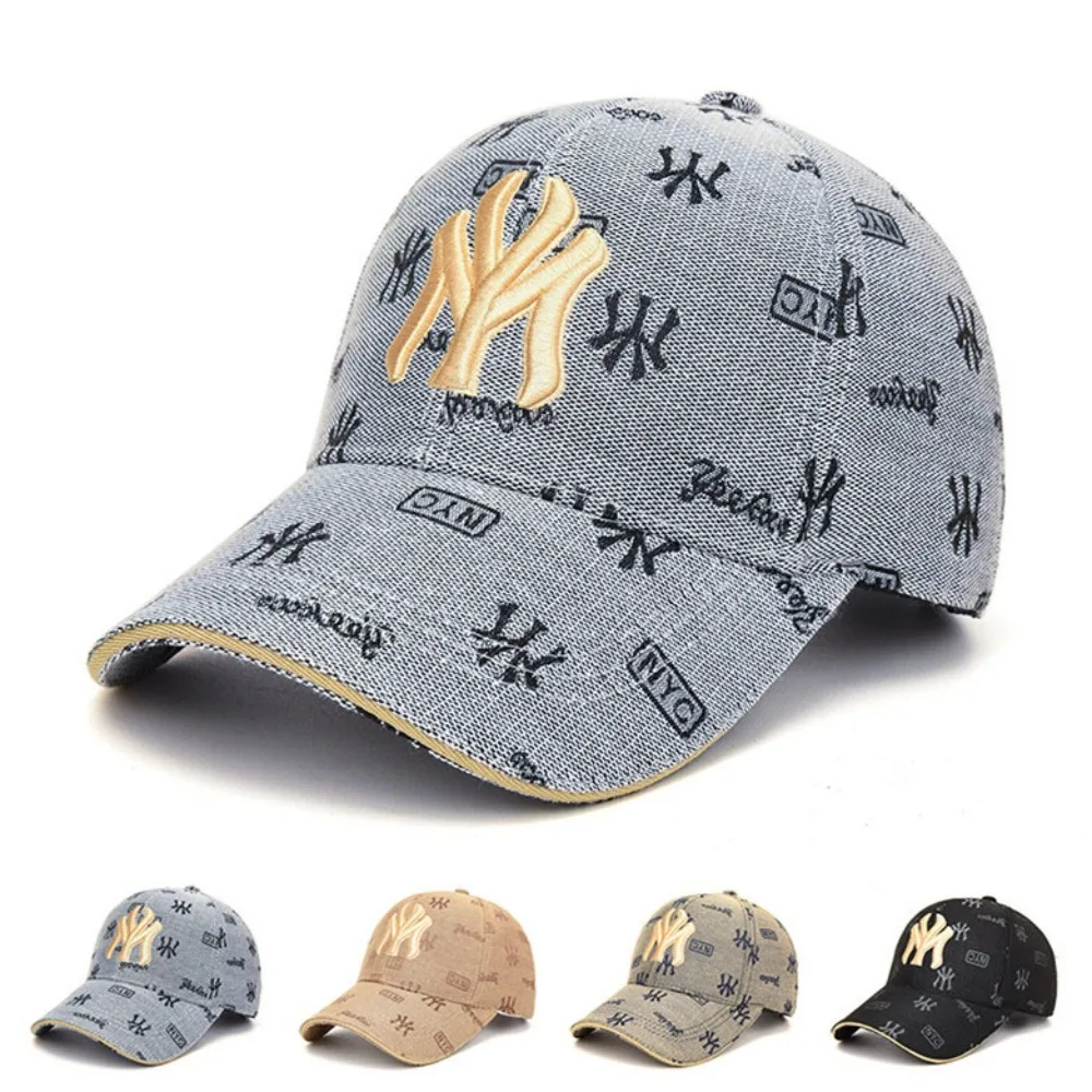 Trendy YM Embroidery Baseball Hat Anti-Sun Street Hip Hop Gorras Trucker Cap Adjustable Fishing Cap Casual Peaked Hat