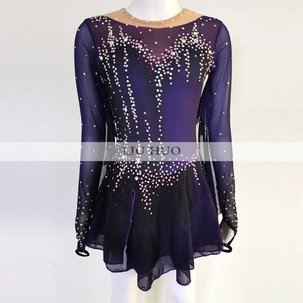 

LIUHUO Ice Dance Figure Skating Dress Women Adult Girl Teens Customize Costume Performance Competition Dance Leotard Purple