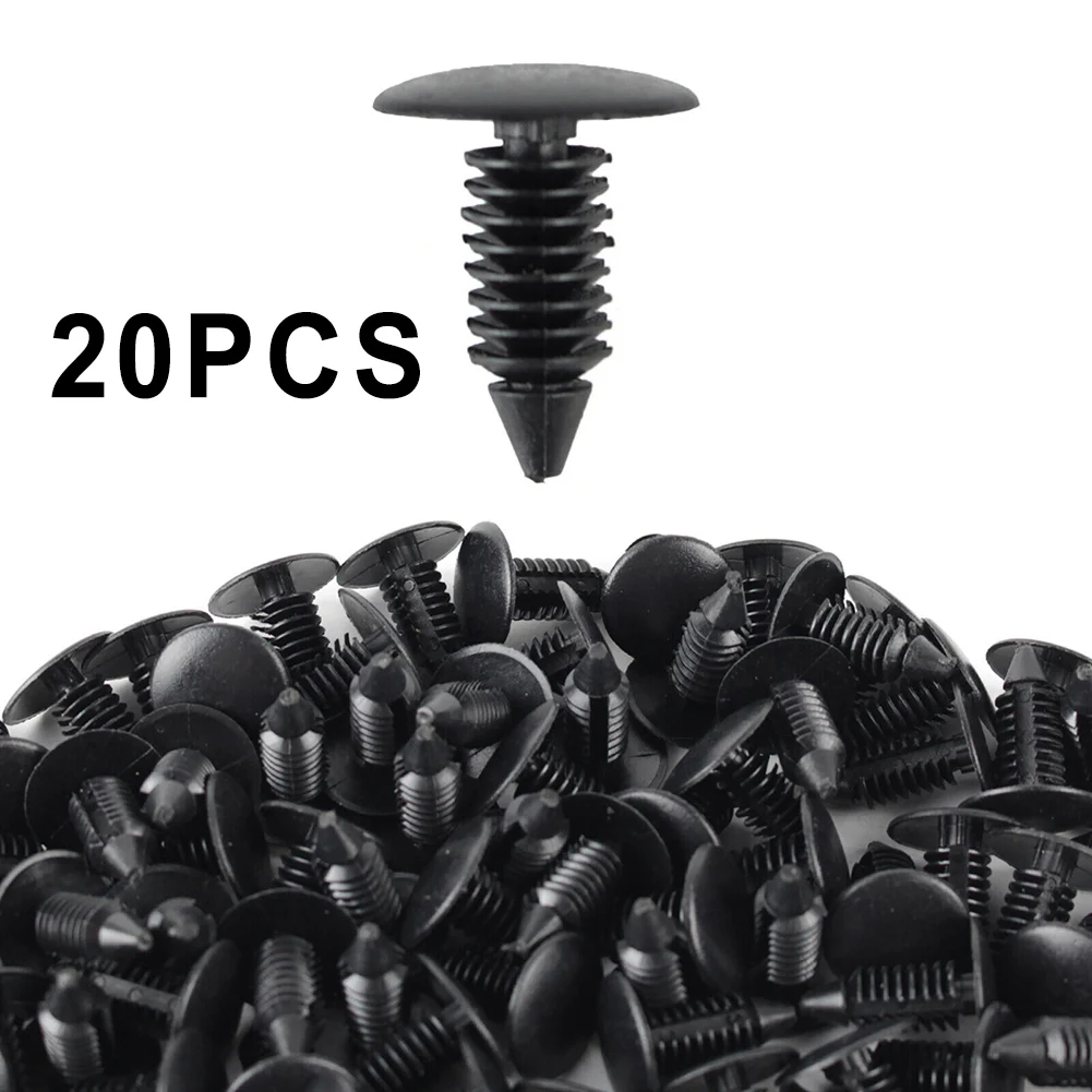 20/50/100Pcs 8mm Hole Car Clips Black Plastic Fender Bumper Shield Retainer Plastic Rivet Push Pin For Chrysler Replaces 6030441