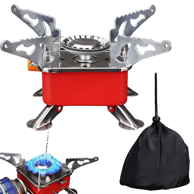 Camping Foldable Windproof Portable Burner Outdoor Gas Tank Stove for Backpacking Camping Hiking and Picnic Camping Burner