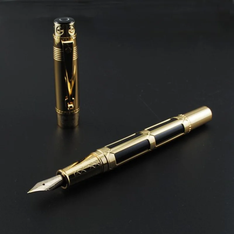 

A+ Hero 2065 Black Fountain Pen 10K Gold Fine Nib With Gift Box