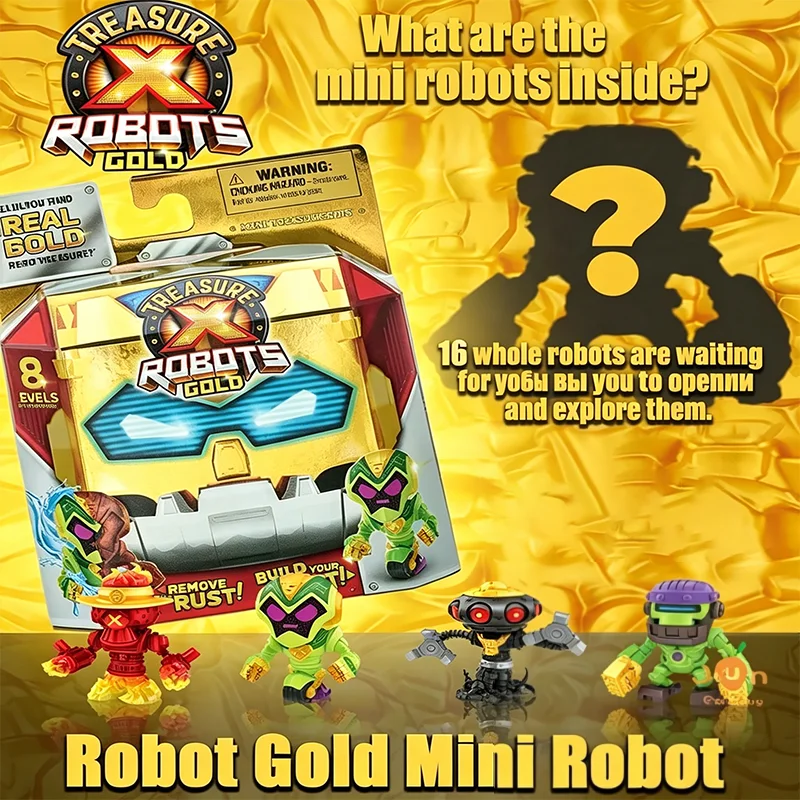キャラクターグッズ robot mini-toy /37 Original Treasure X Robots Gold Mini Action Figure 8 Levels