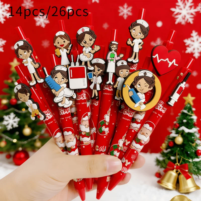 

14 шт./26 шт., шариковая ручка на тему Рождества, доктора, подарочная ручка, рождественская эксклюзивная профессиональная шариковая ручка на День медсестры, подарочная ручка