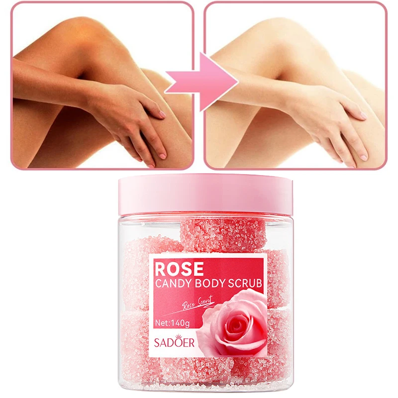 Rose Body Scrub Cremes, feuchtigkeitsspendendes Peeling, Gesicht, Rücken, Körperpeeling, Gesichtspeeling-Creme, Hautpflege, 140 g