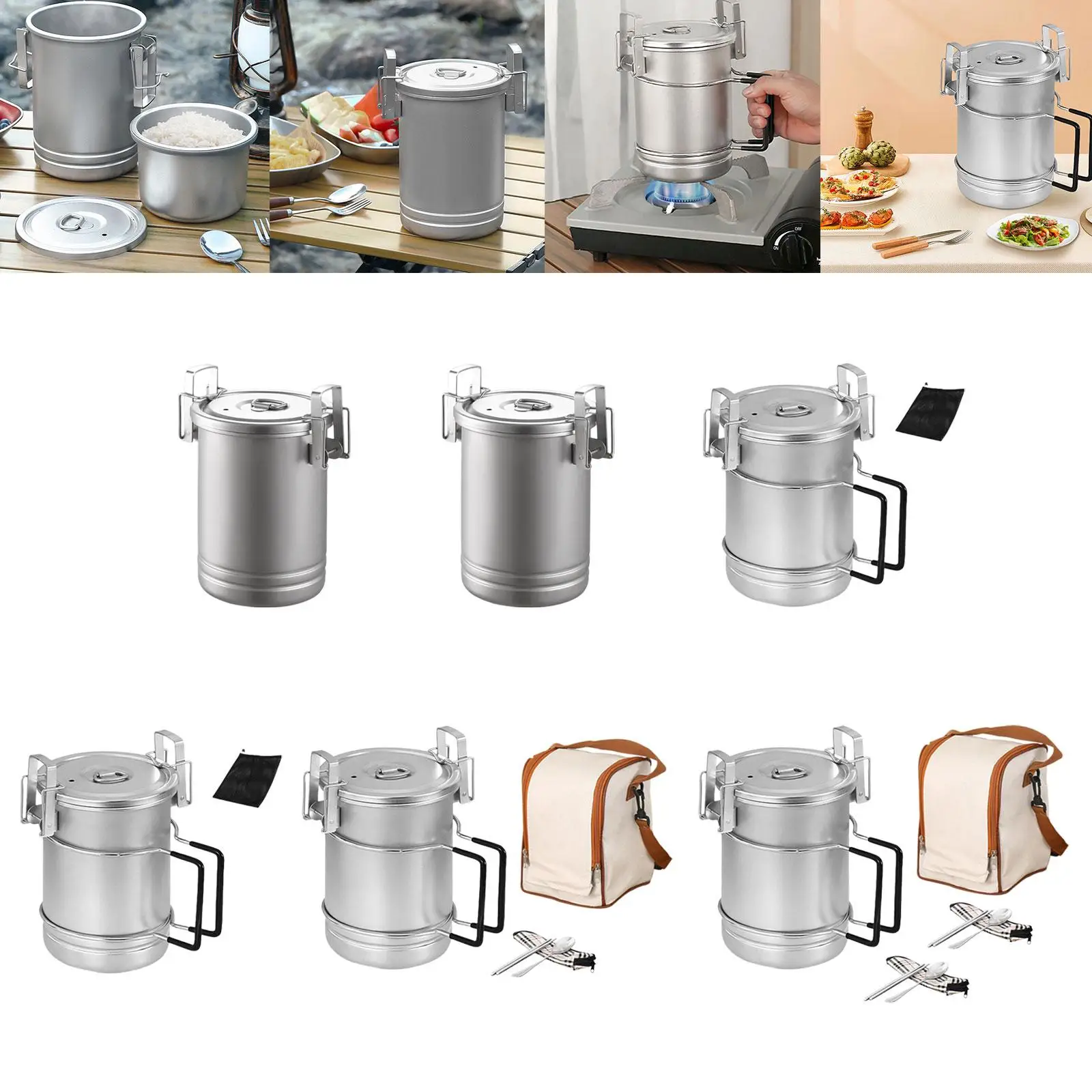 Camping Pot Seafood Boil Pot Stainless Steel Stockpot Steamer Campfire Cookware