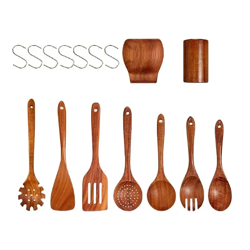 

ABRW-Kitchenware Set Wooden Spoon Kitchen Tool For Non-Stick Pan Wooden Cooking Spoons And Wooden Tableware Barrels