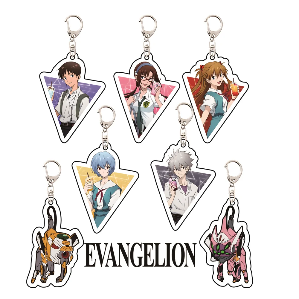 Llaveros acrílicos de Anime Evangelion de 6cm Shinji/Rei Ayanami, accesorios de decoración para mochila, regalos de decoración, productos exquisitos