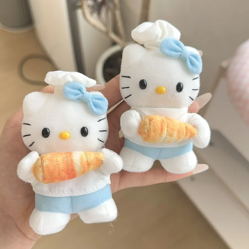 

Cartoon Hellokittys Plush Keychains chef croissant kawaii Sanrios Plush Doll vintage series bag Pendant Accessories Girl Toys