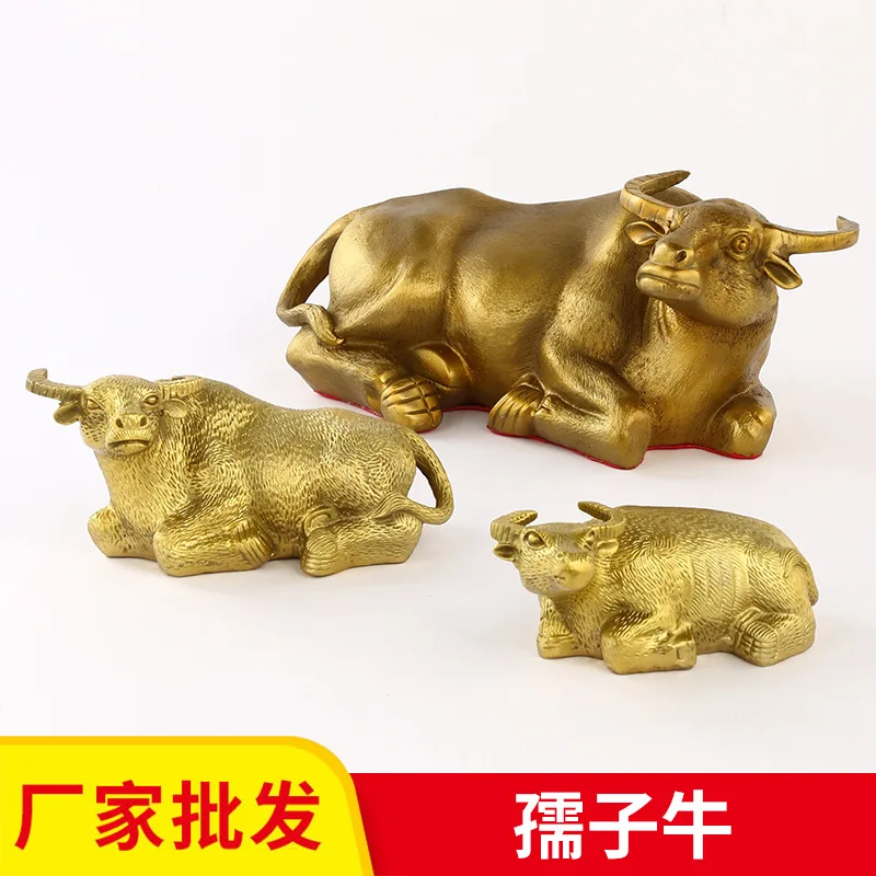 Brass Zodiac Ox Child Ox Home Decoration Copper Ox Craft Ornament