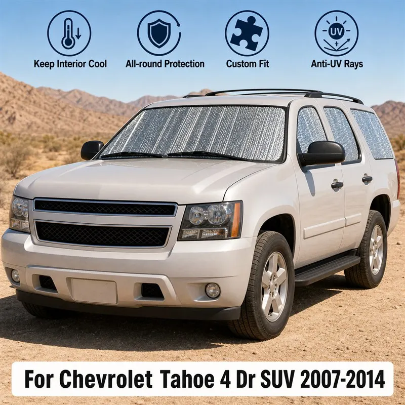 For Chevrolet Tahoe 4 Dr SUV 2007-2014 Full Set Car Window Sunshades UV Block Privacy Heat Insulated Foldable Car Curtain