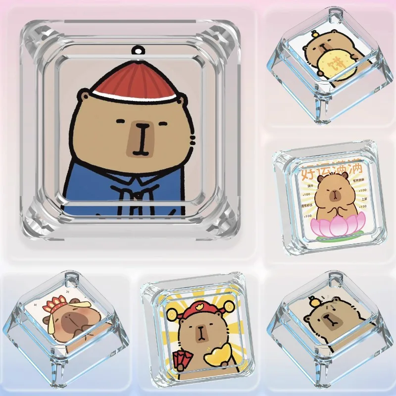 

Оригинальная прозрачная клавиатура Point Cute Capybara с изображением животных, кепка для клавиатуры Artisan, индивидуальная механическая клавиатура ручной работы, подарок