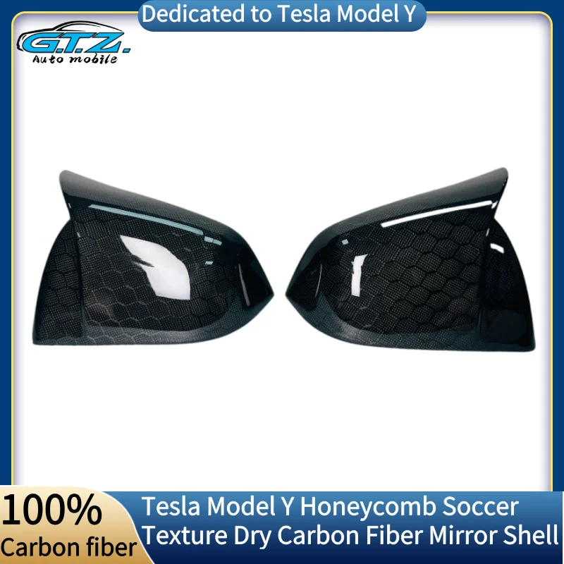 

For Tesla Model Y True Carbon Fiber Reverse Mirror Cover Patch Decorative Car Tuning Parts 2019-2024 Models