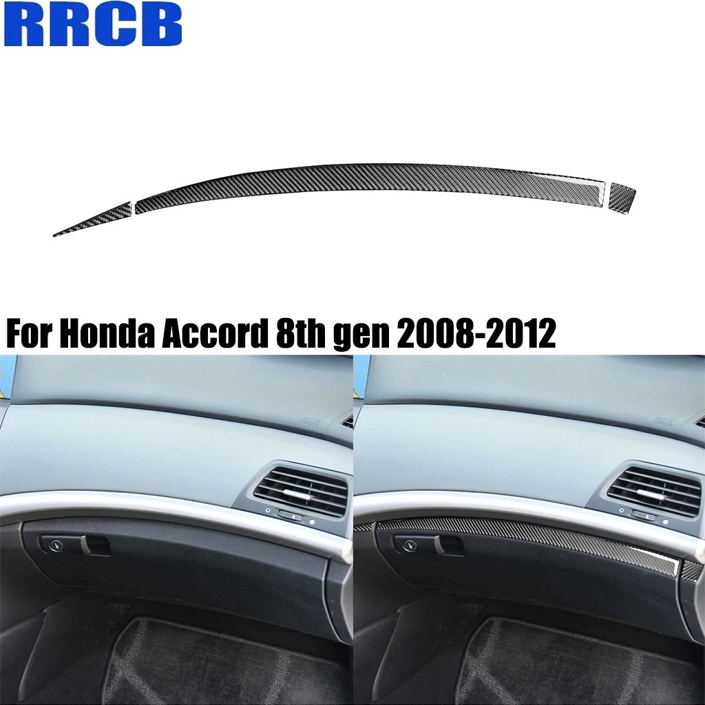 

For Honda Accord 8th Gen 2008-2012 Carbon Fiber Co-pilot Dashboard Storage Interior Cover Sticker Car Accessories Auto Trim