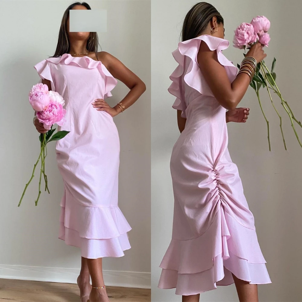 

Customized Classic Jersey Evening Dress High Quality One Shoulder Prom Dresses Delicate Mermaid Special Occasion Gowns