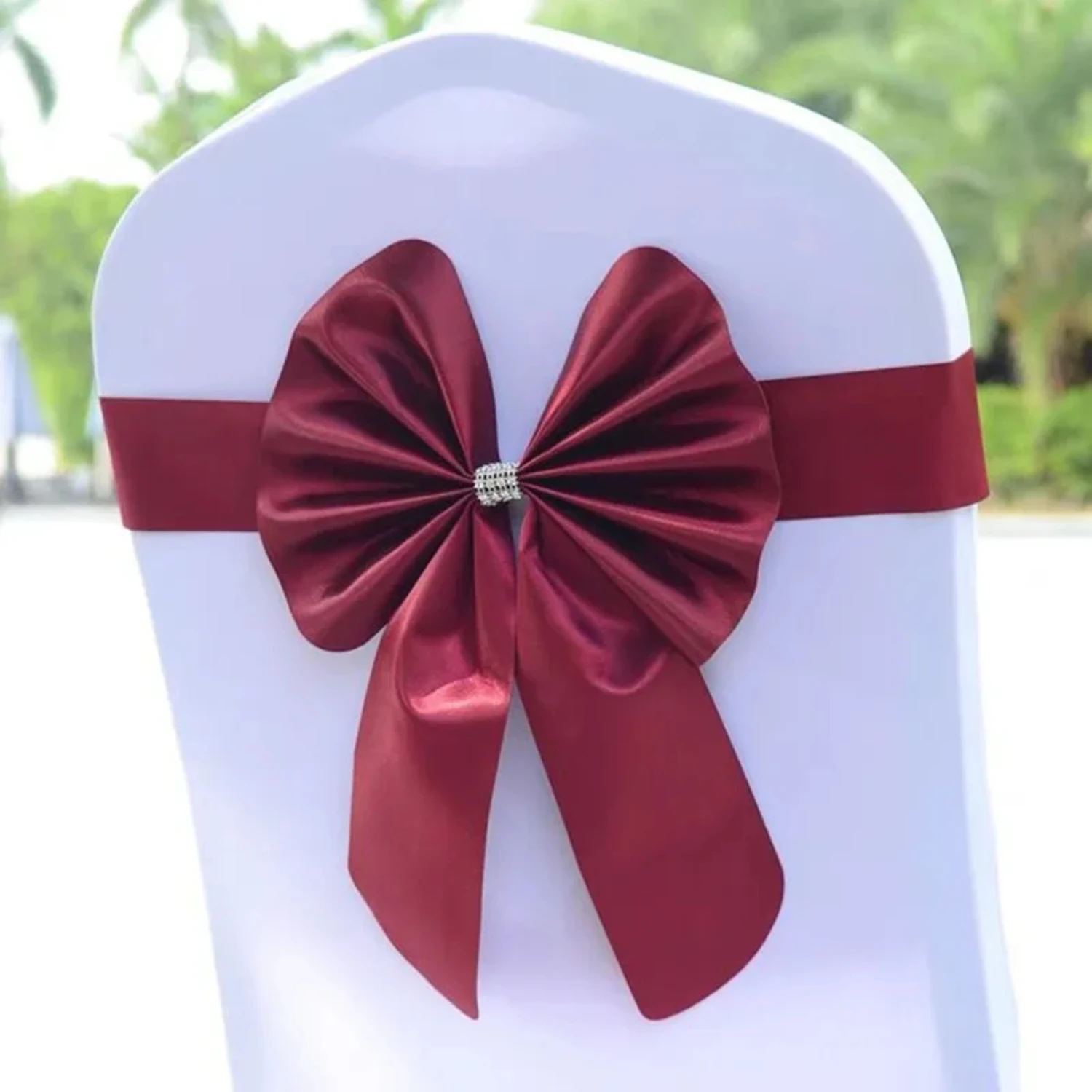 

6Pcs Chair Sash Elastic Bow Tie Chair Sashes Band Wedding Party Decor Hotel Banquet Event Stage Decoration