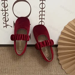 New 2026 Fashion Baby Girls Princess Band Shoes Shallow Velvet Infant Toddler Children Slip on Dance Shoes Soft Sole Flat Shoes