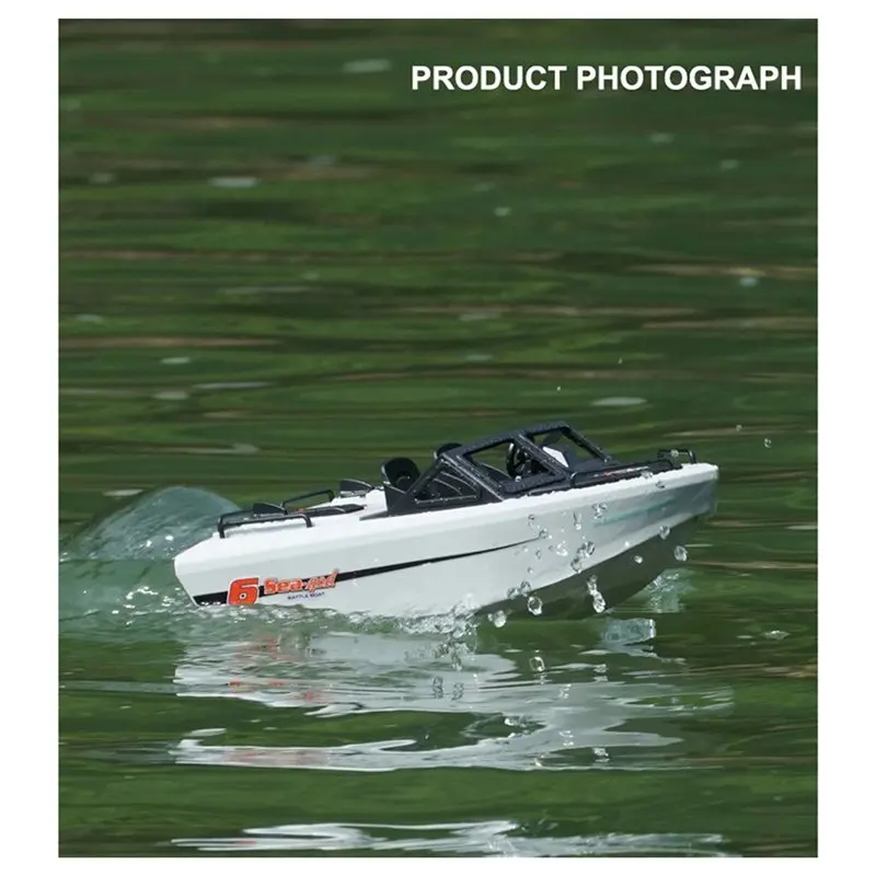 FBIL-Electric Control 1/12 Scale Rc Boat 2.4G Remote Control Brushless Go Kart Jet High-Speed Racing Model Speedboat White