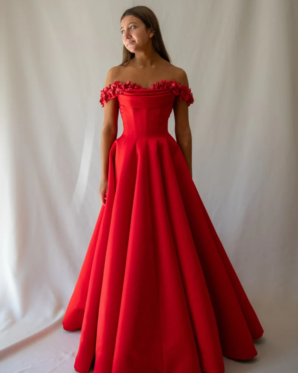 Customized Fashion Classic Jersey Handmade Flower Pleat A-line Off-the-shoulder Long Dresses Bespoke Occasion Dresses Formal