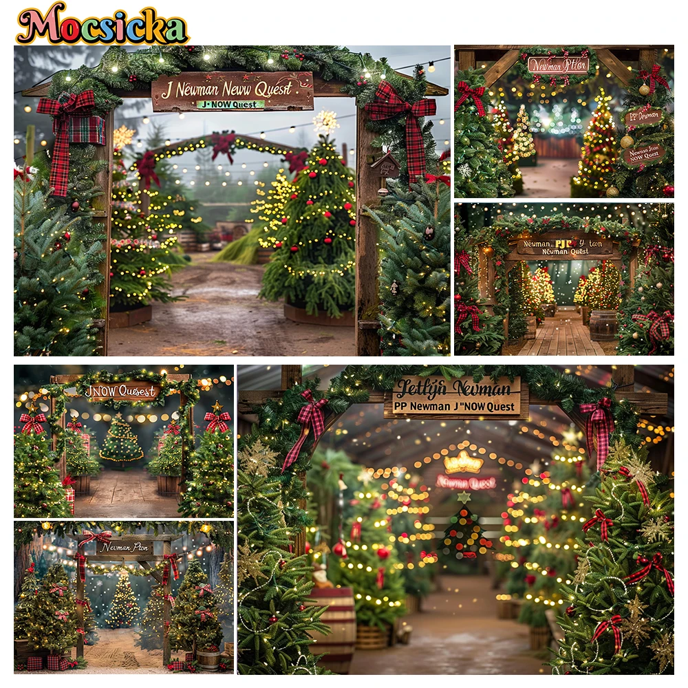 Mocsicka Christmas Photography Background Winter Xmas Wreath Decoration Props Holiday Party Family Photo Backdrops Studio