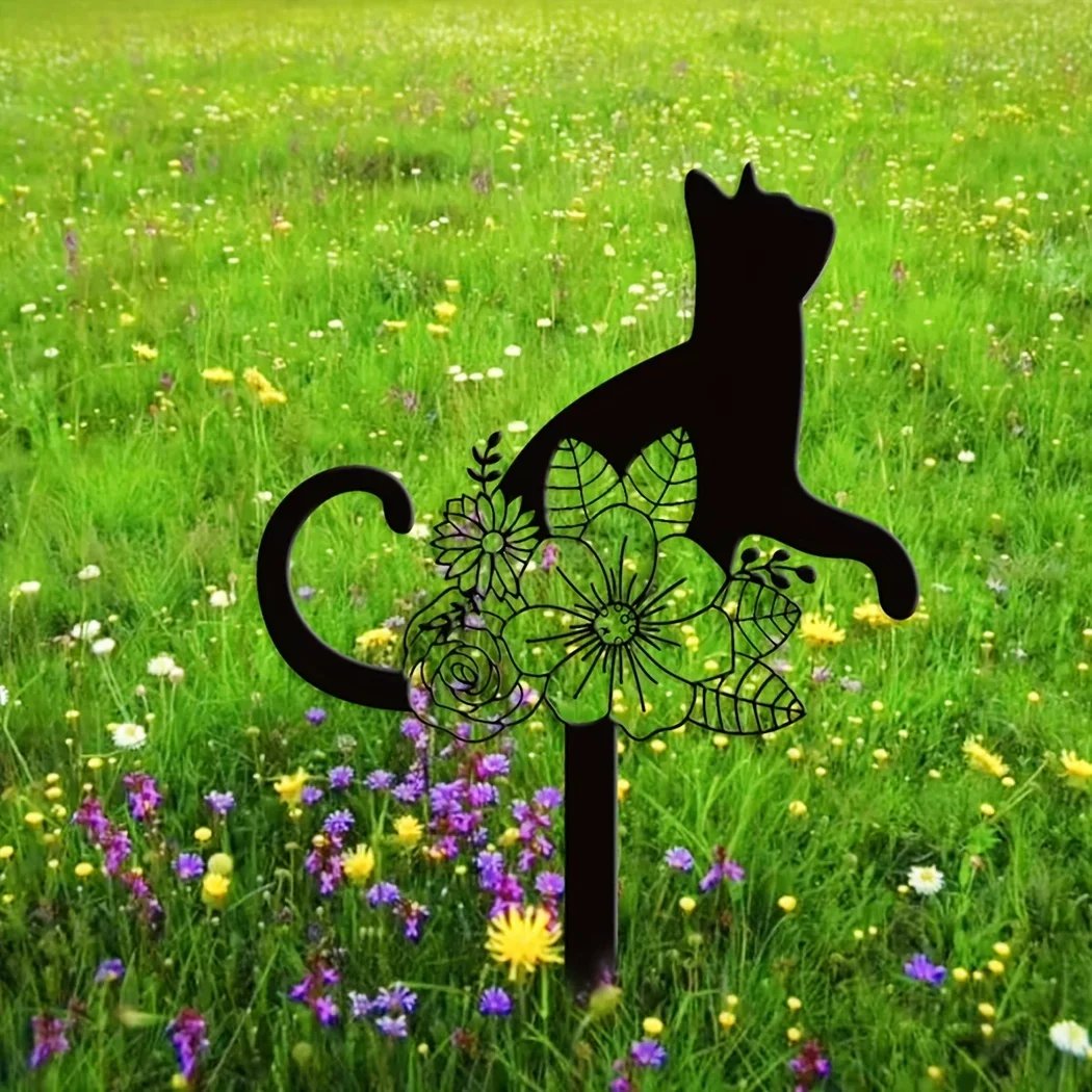 1pc Pet Grave Markers Sign Cat Memorial Stake Metal Sign With Stake Cat Loss Gift  Remembrance Stake Garden Decor Sympathy Sign