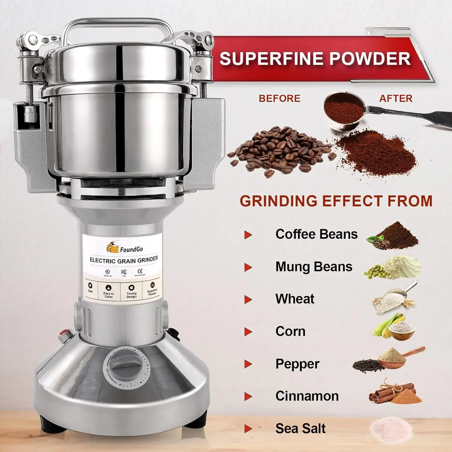 

500g Grain Mill Electric Grinder Cereals Pulverizer Spice Grinding Powder Machine Corn Flour Grinders
