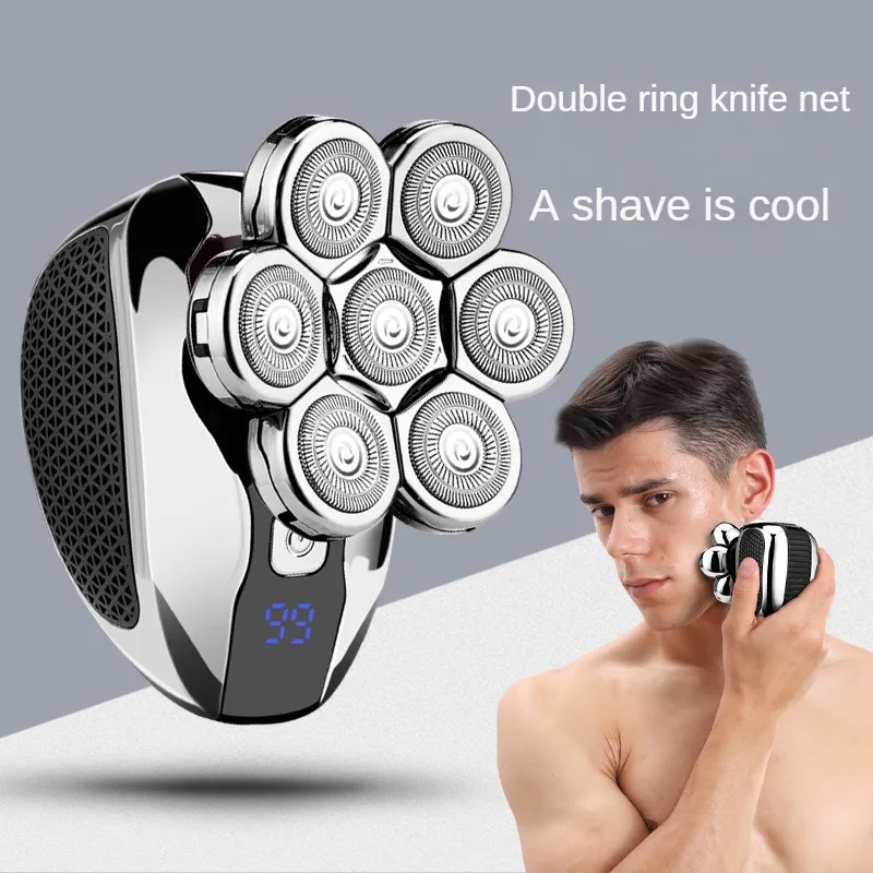 Bestseller  Men's 7-blade Shaver 5-in-1 Multifunctional Electric Shaver Hairdressing and Balding Machine