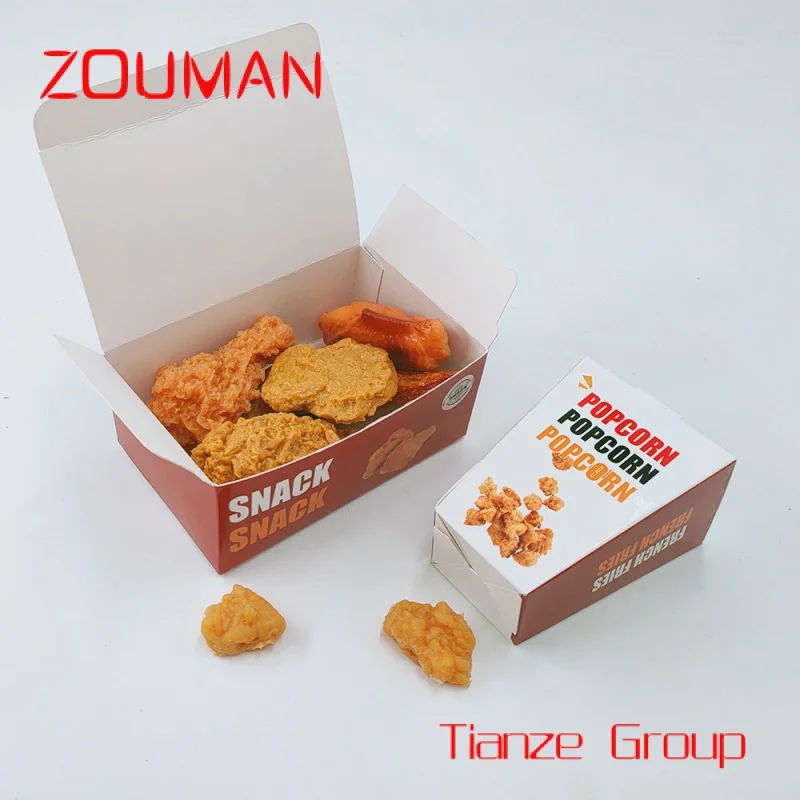 Custom Food Boxes Frietjes Gebakken Kip Nuggets Karton Papier Weg Te Nemen Voedsel Verpakking