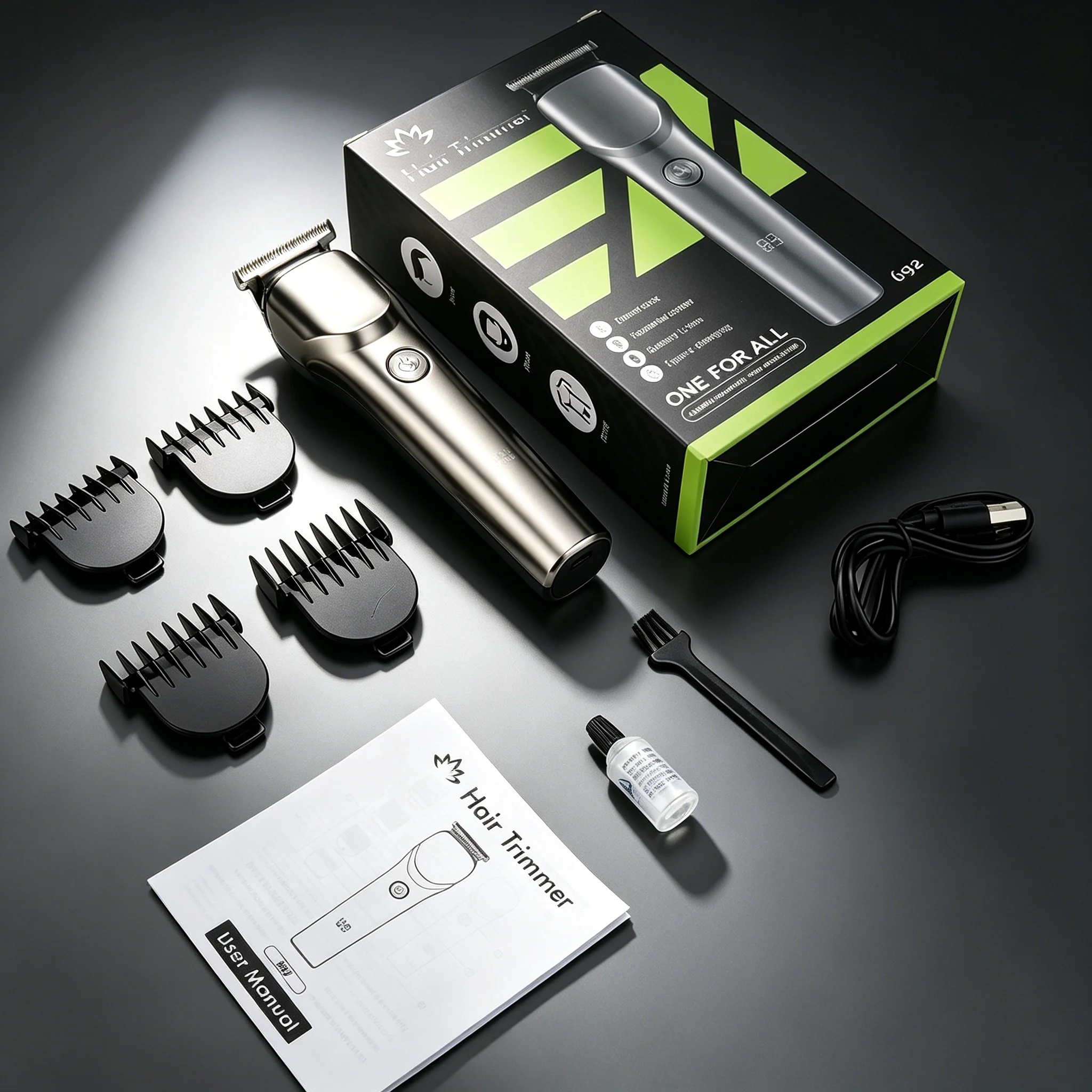 Electric Hair Clipper Hair Cutting Machine For Men Type-C Rechargeable Grooming Tools
