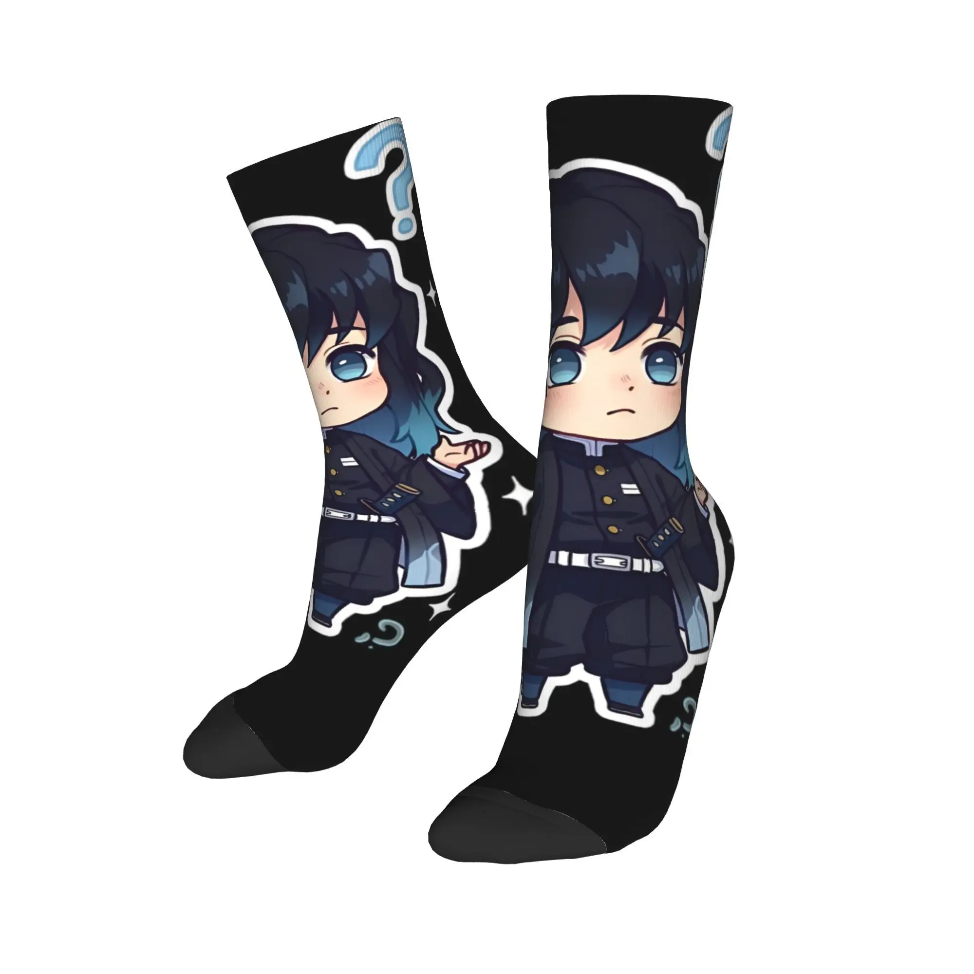 Skarpety Muichiro Tokito Zimowe Podkolanówki Retro Męskie Miękkie Skarpety z Nadrukiem Antypoślizgowe Skarpety Sportowe na Zewnątrz