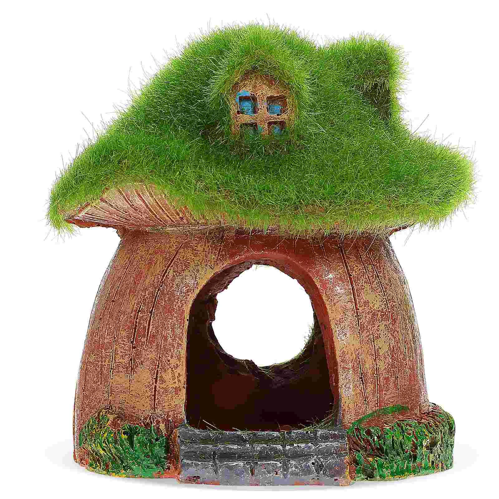 

Fairy Decorate Aquarium Ornaments Fish Bowls Environmental Resin Tank Hut Betta Cave