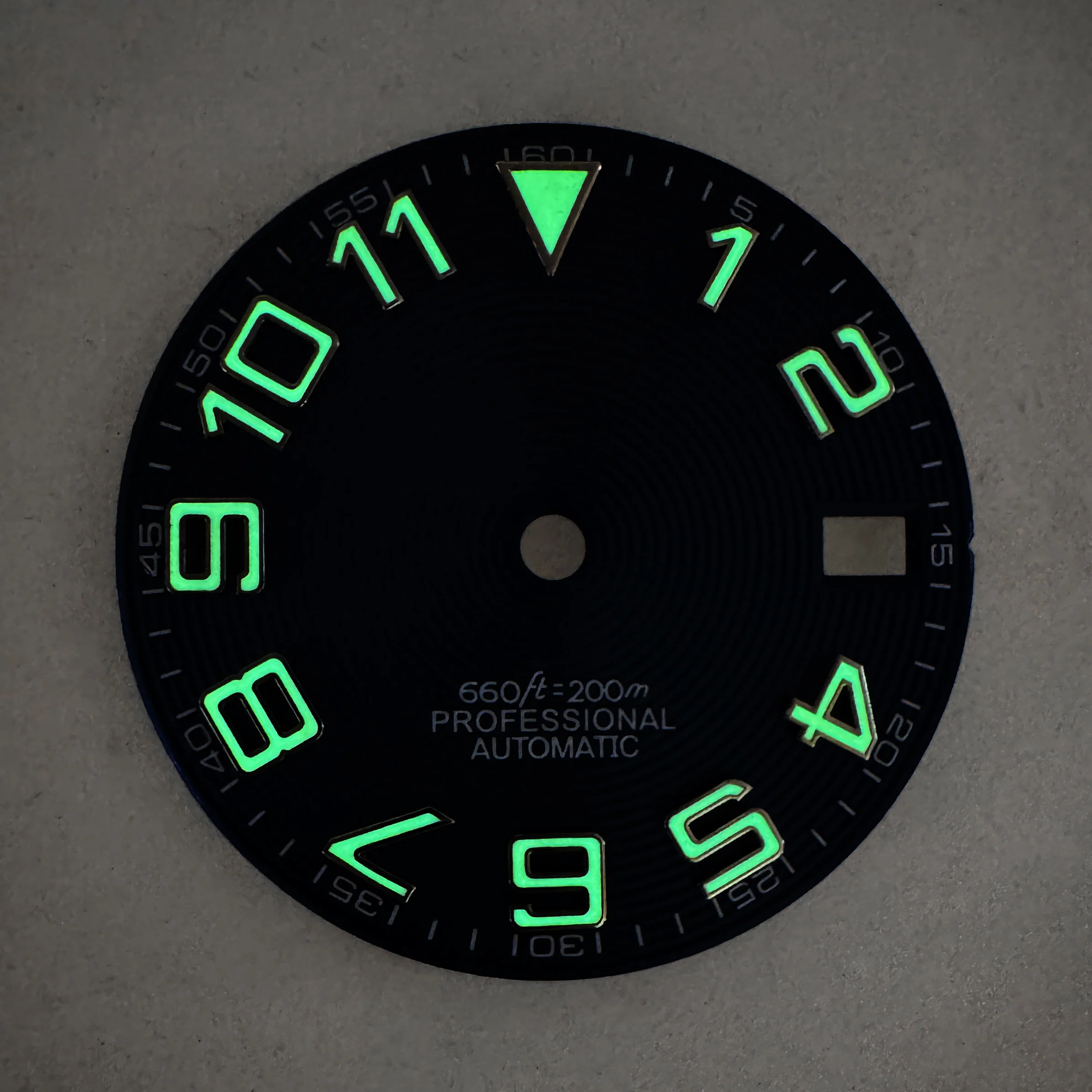 28.5mm S Logo Dial Fit NH35 Movement Green Luminous High-Quality CD Diving Watch Modification Accessories