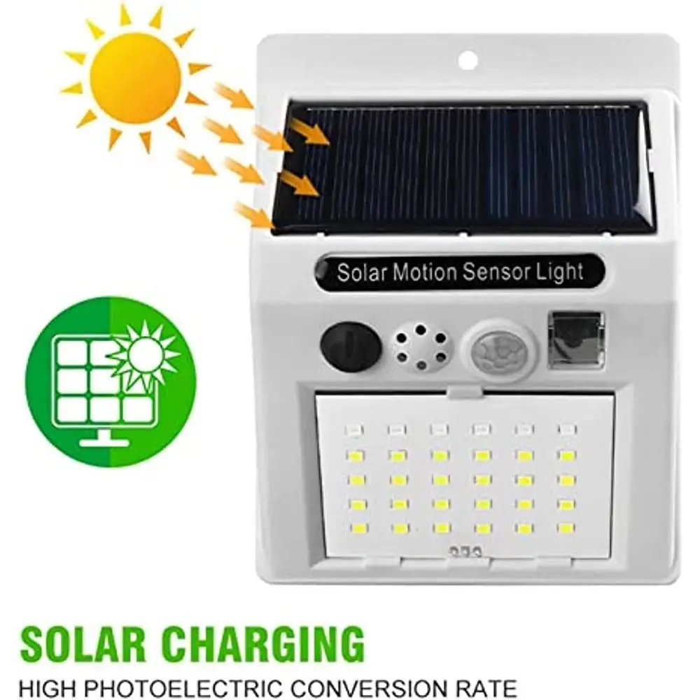 Alarm Sound Wireless Induction Infrared with Motion Detector Solar Light Security Solar Lamp Remote Control