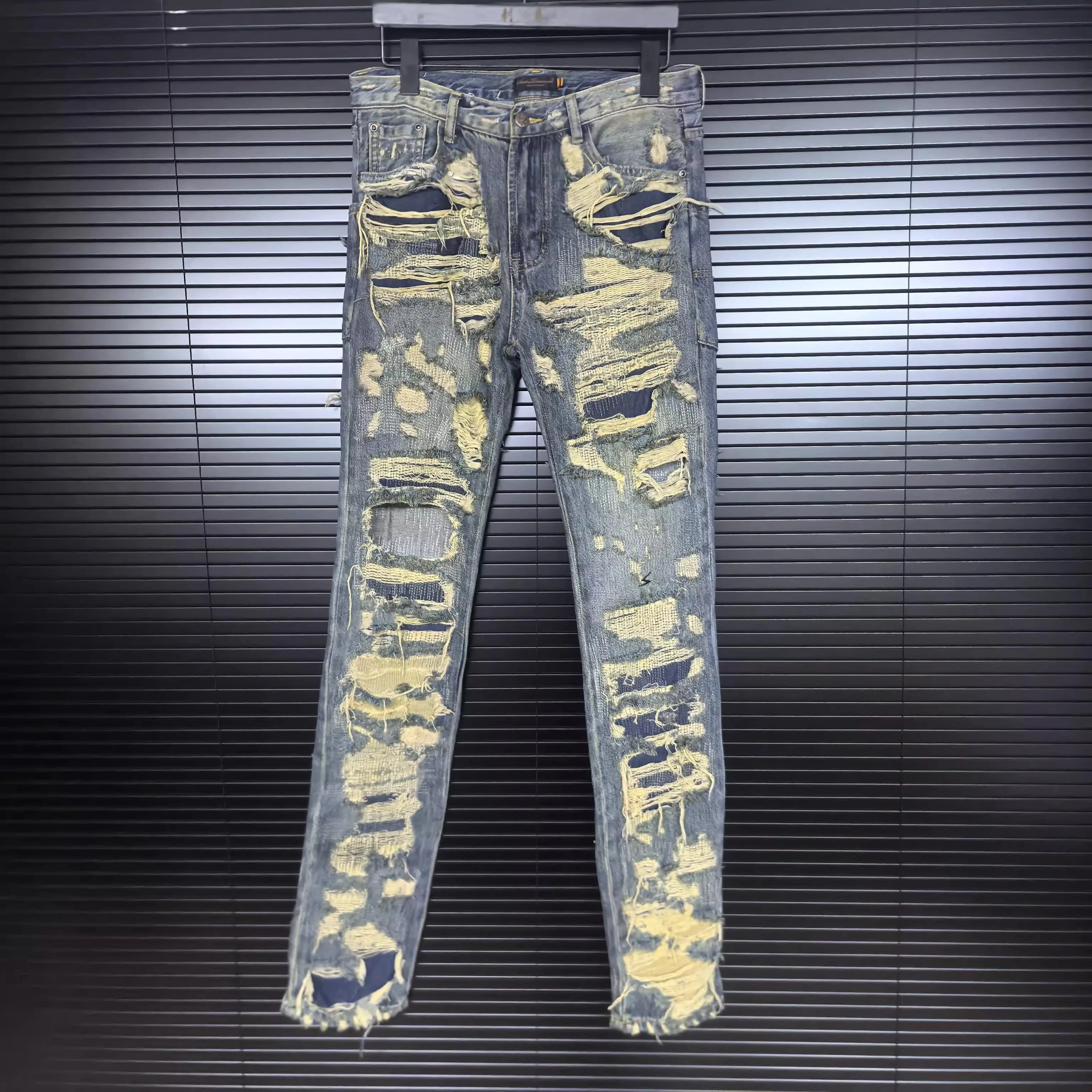 

New UC85 Undercover Ripped Holes Fit Straight PANT Jeans Cotton Denim Pants Comfort Casual Jeans Size 1 2 3 #C2