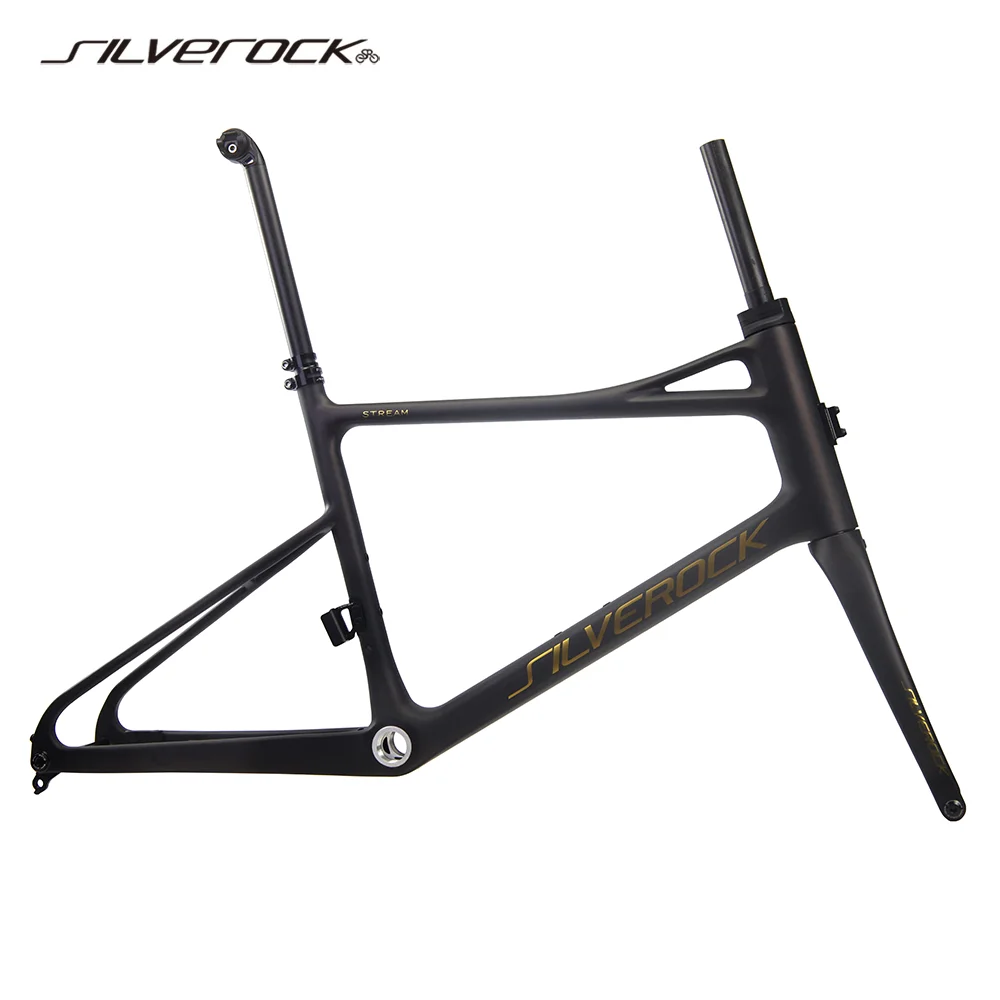 SILVEROCK STREAM-Carbon Bicycle Frame, BMX Road Frame, Thru Axle, Inner Housing Bikepacking, Urban Bike Frameset, 20in, 406, 451