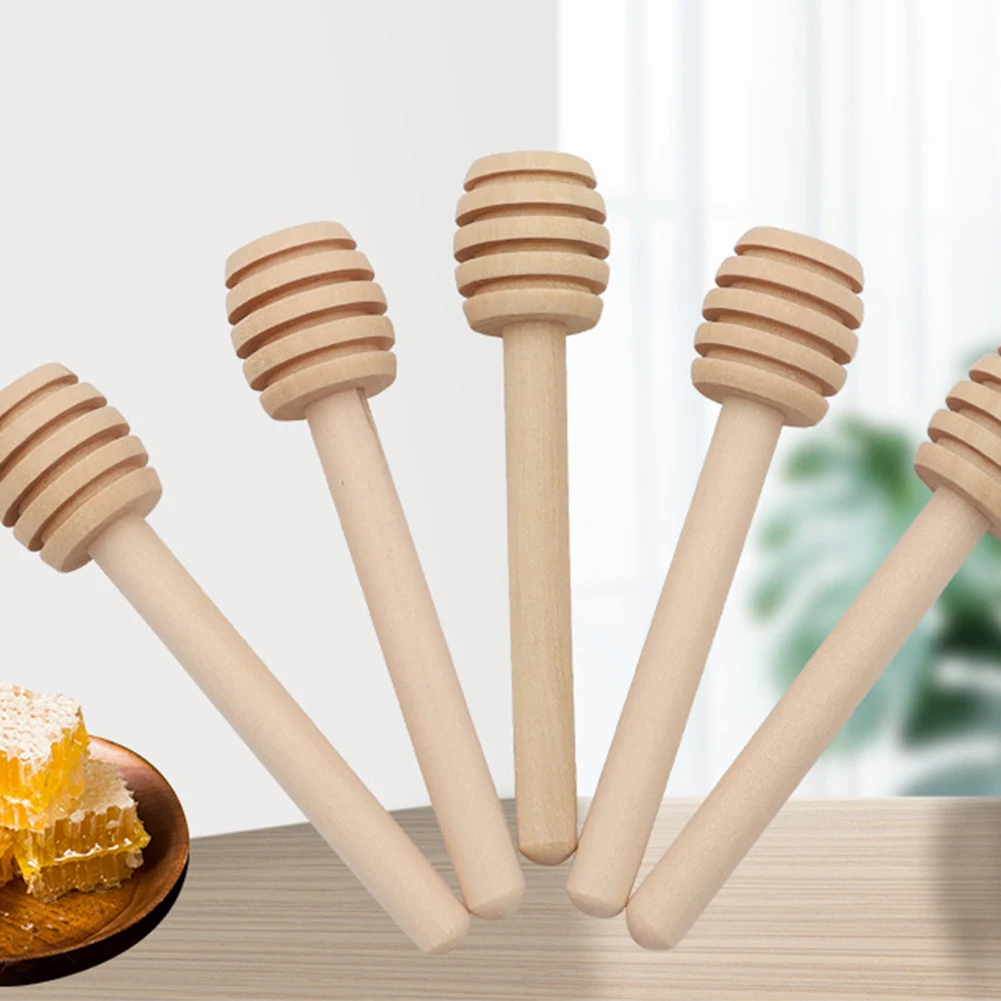 Wooden Honey Dipper Stick Small Honey Spoon Sticks Long Handle Honey Spoon Dispense Drizzle Honey Wedding Party Favors for Honey