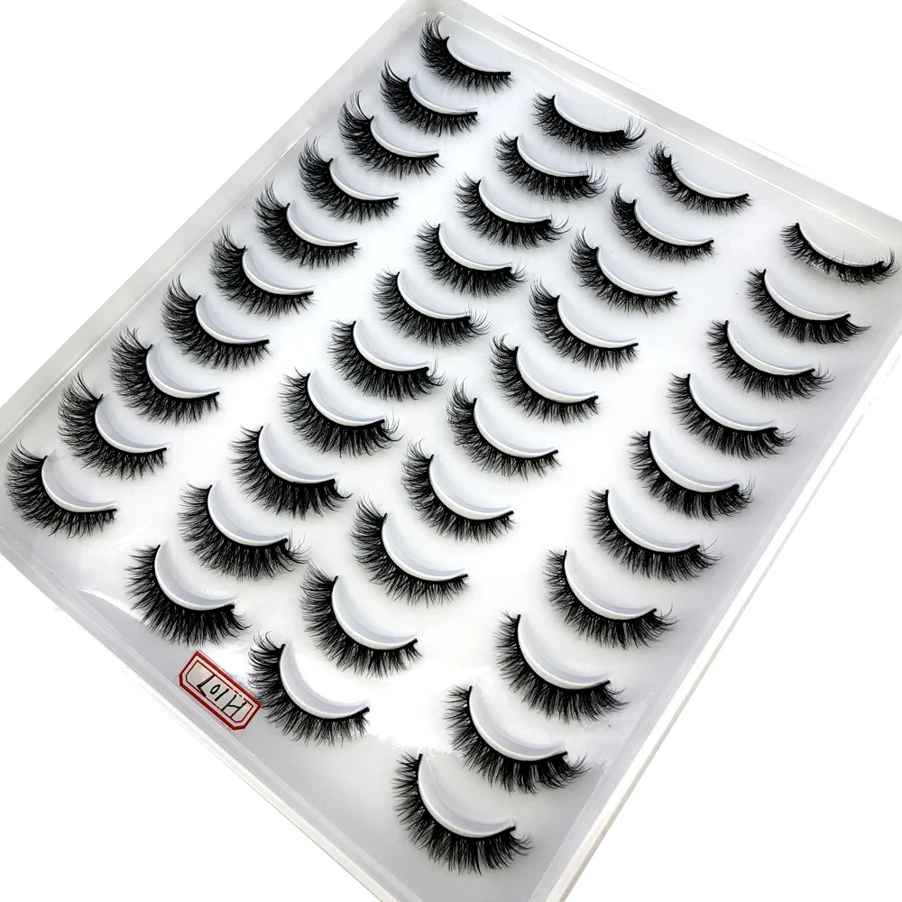2023 Neu 20 Paar Natürliche Lange 3D Nerz-Falsche Wimpern, Künstliche Wimpern Make-up Set, Nerz-Wimpernverlängerung, Kurze Wimpern – Detail 12