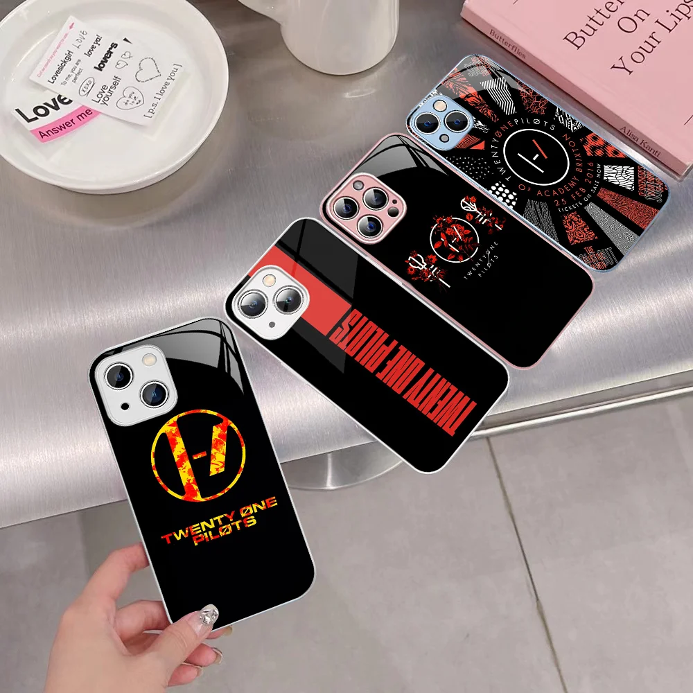 T-Twenty O-One P-Pilots Phone Case Tempered Glass For Iphone 14 13 12 11 Pro Mini XS MAX 14Plus X XS XR Fundas