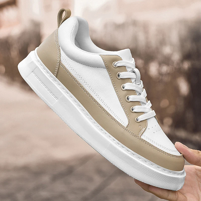 

High End New Men Shoes Casual Business Sports Board Shoes Breathable Color Matching Height Increasing Anti Slip Fashionable