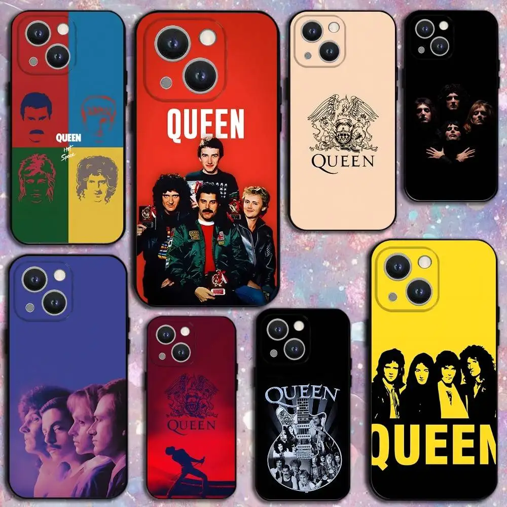 

ROCK BAND Q-Queen Phone Case For iPhone 16,15,14,13,12,11 Plus,Pro Max,XS,X,XR,SE,Mini,8,7,Soft Silicone Black Cover