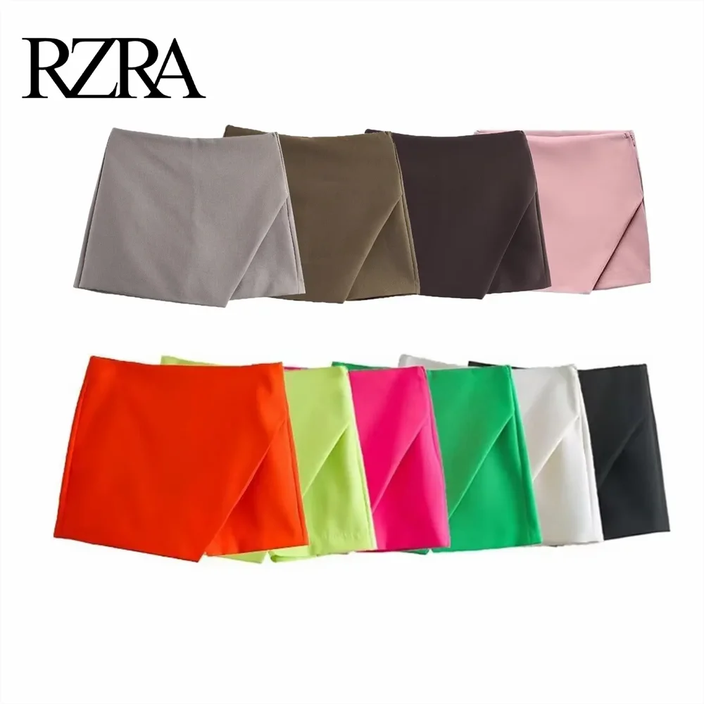 

2024 autumn and winter new spicy girl multi color selection asymmetric simple versatile skirt pants short skirt slimming